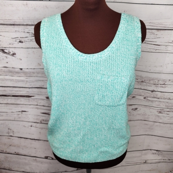 Loft Green Sweater Vest‎ Tank - Picture 1 of 6